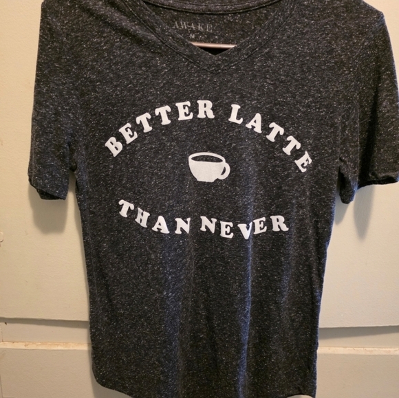 Awake Charcoal Tee with Coffee Graphic- Size Medium - Picture 2 of 2